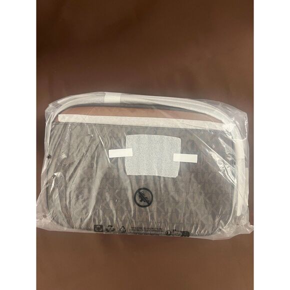 NWT MICHAEL KORS Jet Set Item LG EW ZP Chain Logo Crossbody Bag Brown - Picture 2 of 10